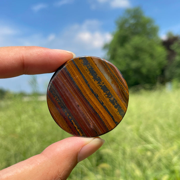 Natural Crystal Mixed Material Round Disc