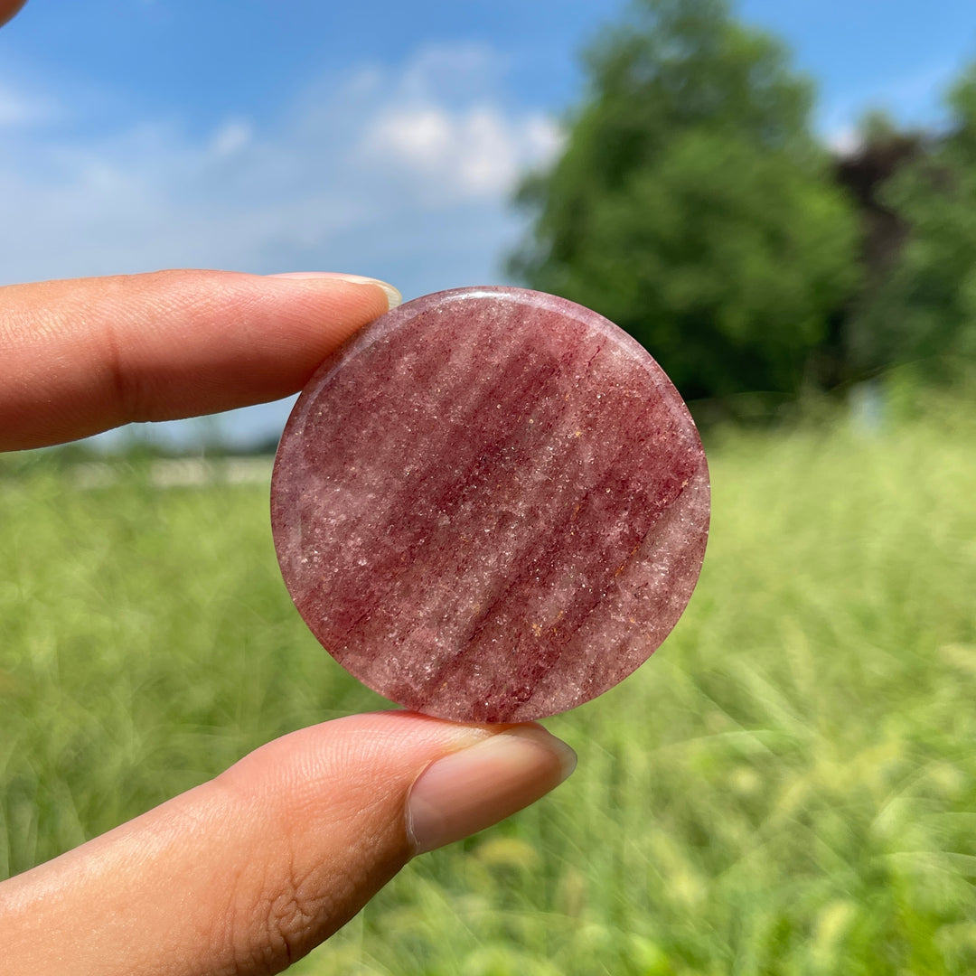 Natural Crystal Mixed Material Round Disc