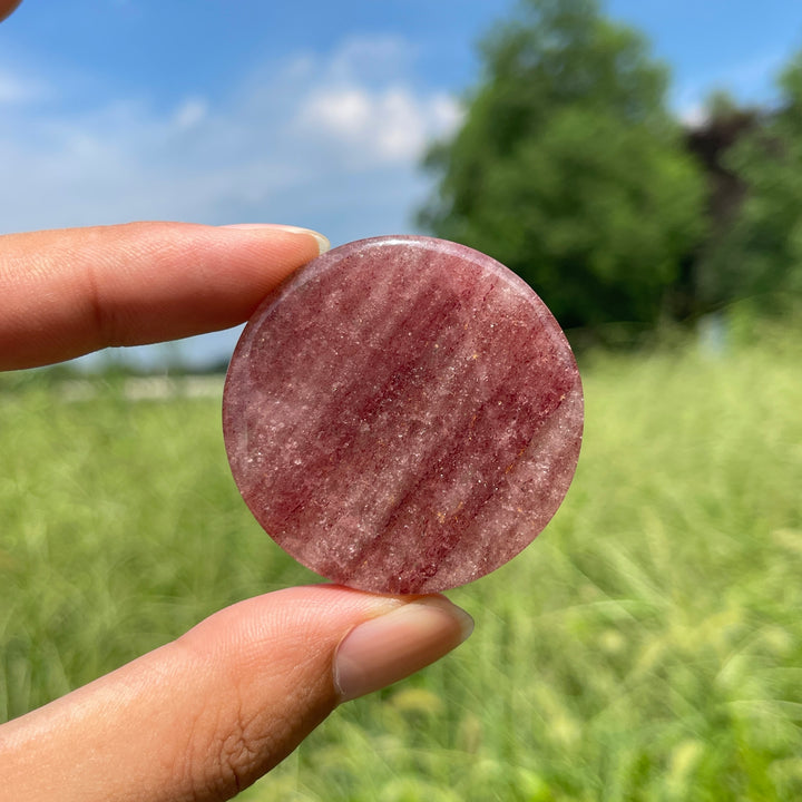 Natural Crystal Mixed Material Round Disc