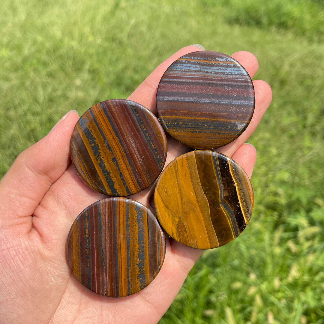 Natural Crystal Mixed Material Round Disc