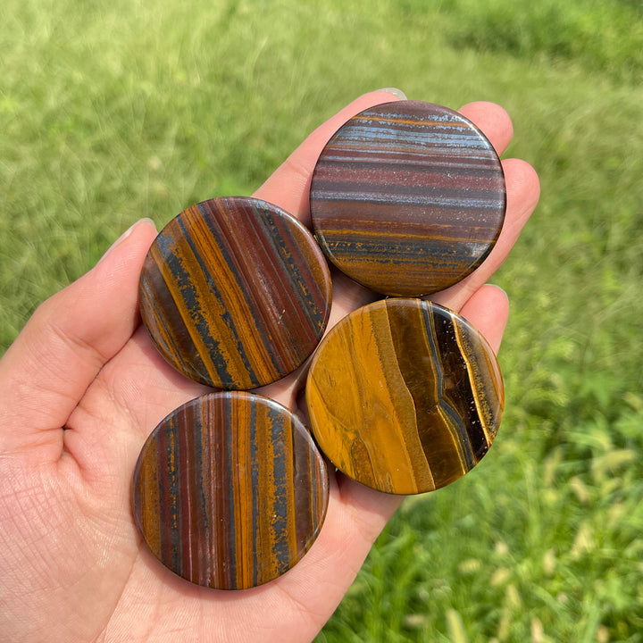 Natural Crystal Mixed Material Round Disc