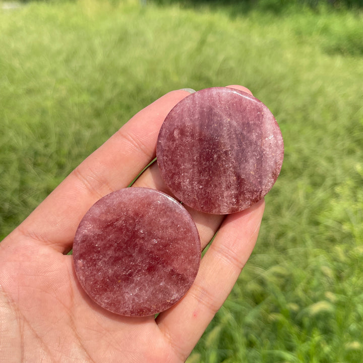 Natural Crystal Mixed Material Round Disc