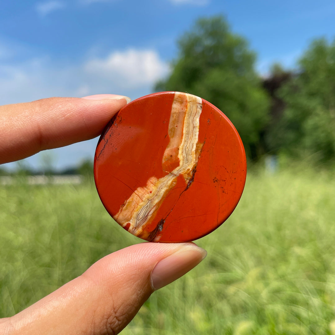 Natural Crystal Mixed Material Round Disc