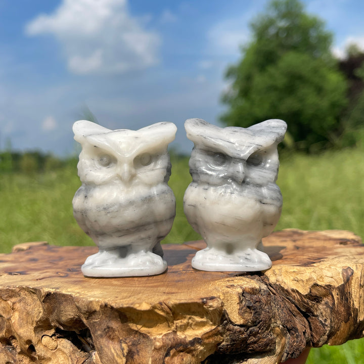 Natural Crystal Chubby Owl Carving