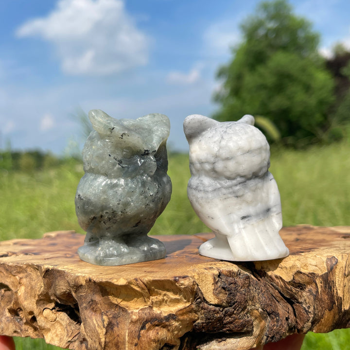 Natural Crystal Chubby Owl Carving