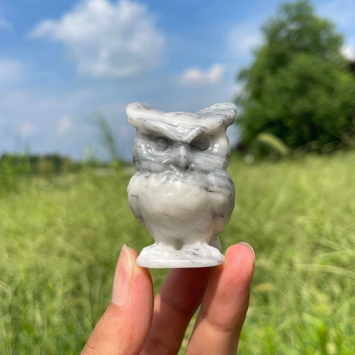 Natural Crystal Chubby Owl Carving
