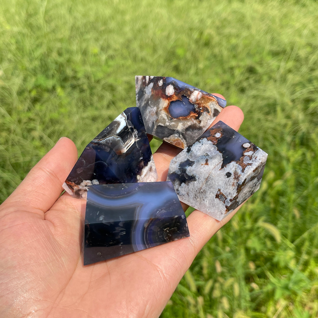 Natural Crystal Blue Flower Agate Freeform