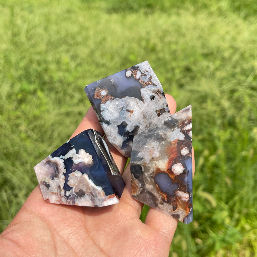Natural Crystal Blue Flower Agate Freeform