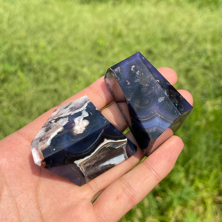 Natural Crystal Blue Flower Agate Freeform