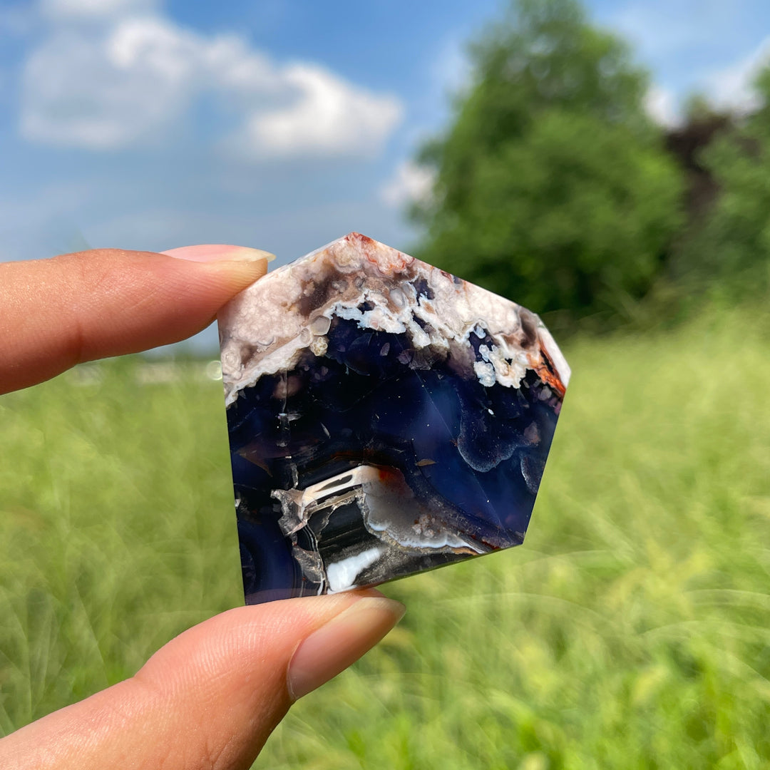 Natural Crystal Blue Flower Agate Freeform