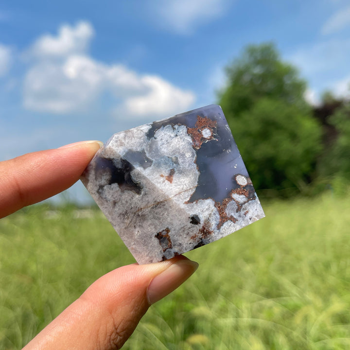 Natural Crystal Blue Flower Agate Freeform