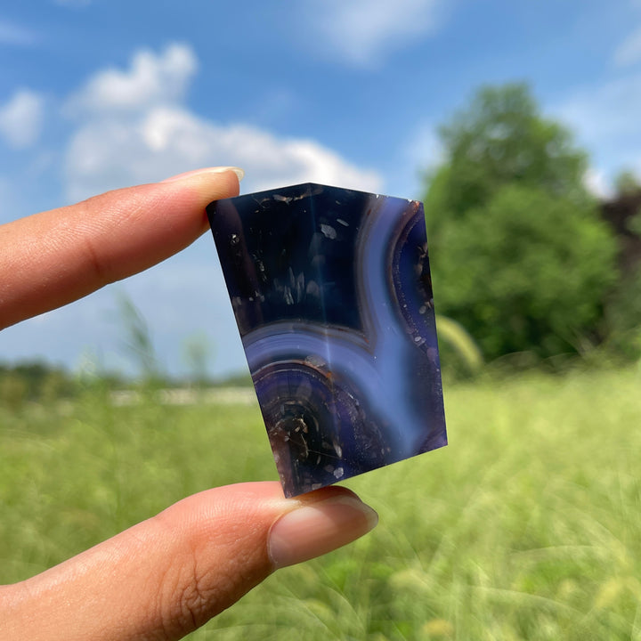 Natural Crystal Blue Flower Agate Freeform