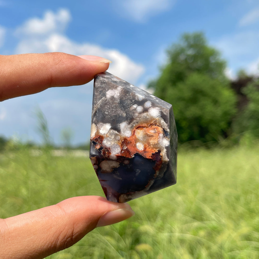 Natural Crystal Blue Flower Agate Freeform