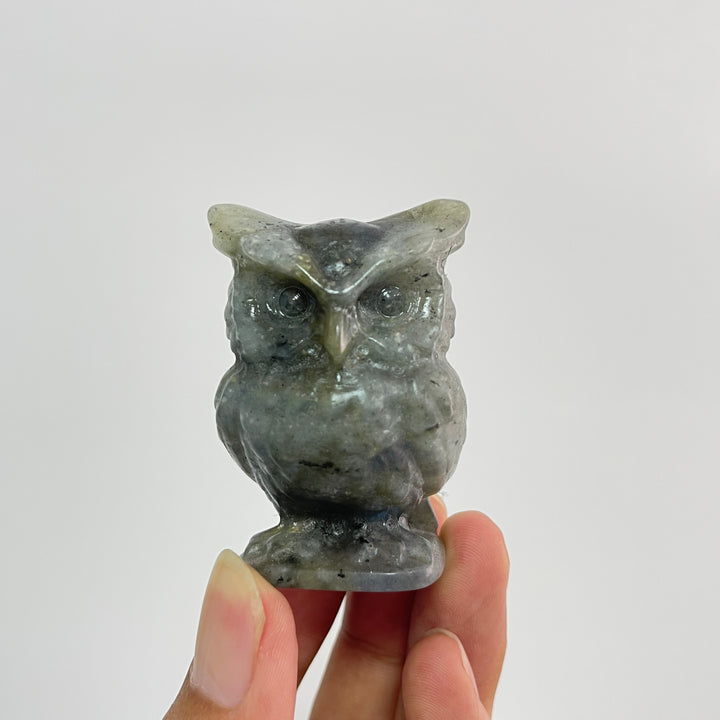Natural Crystal Chubby Owl Carving
