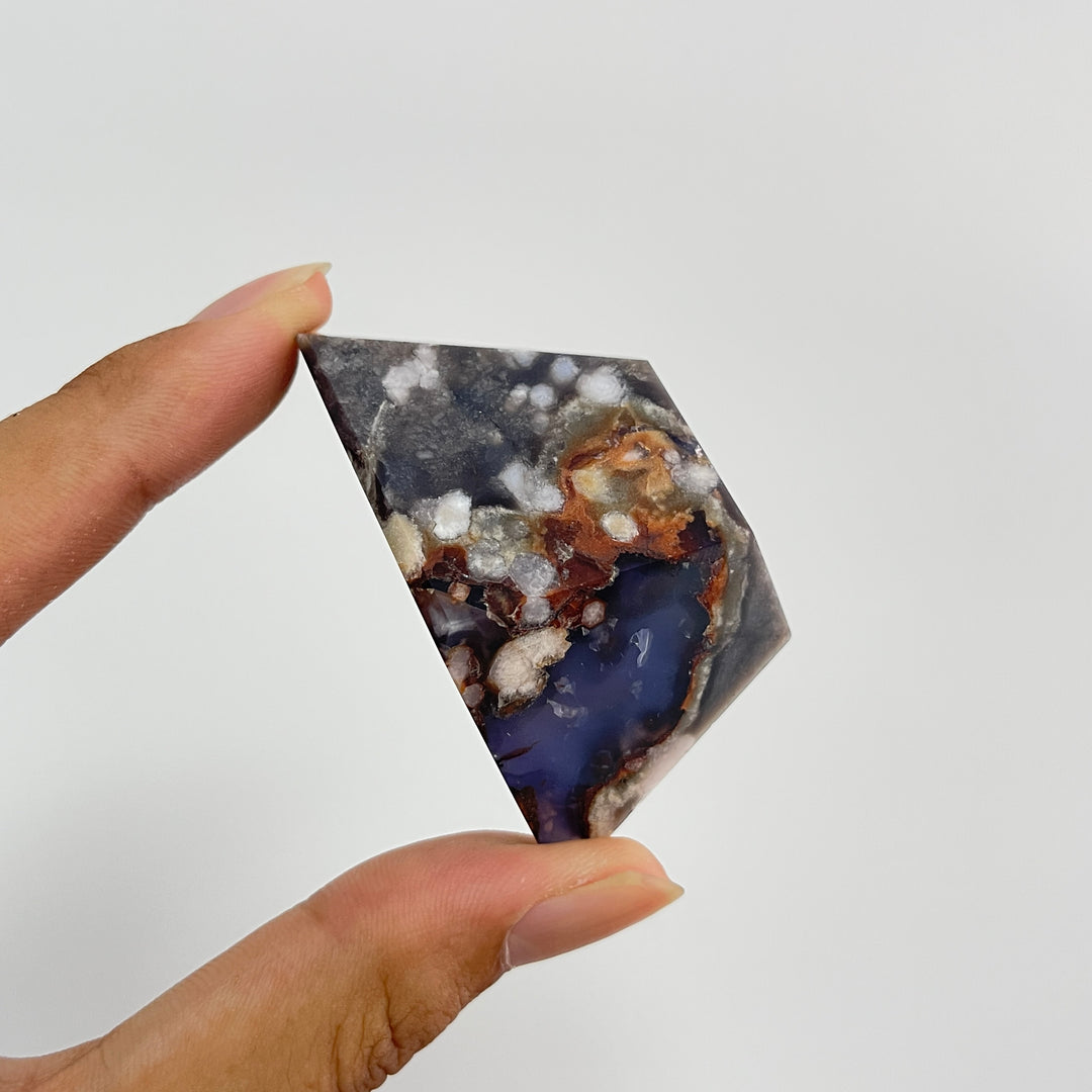 Natural Crystal Blue Flower Agate Freeform