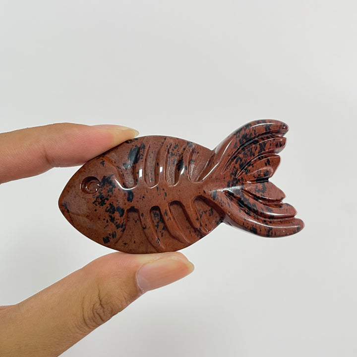 Natural Crystal Fish Bone Carving