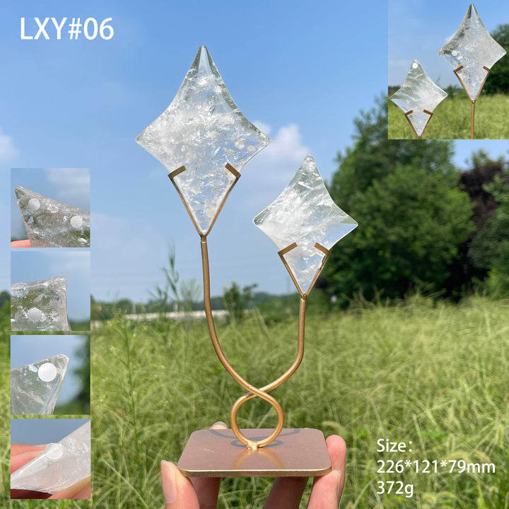 Unique,A Slightly Imperfect Natural Crystal Meteor Shower With Stand