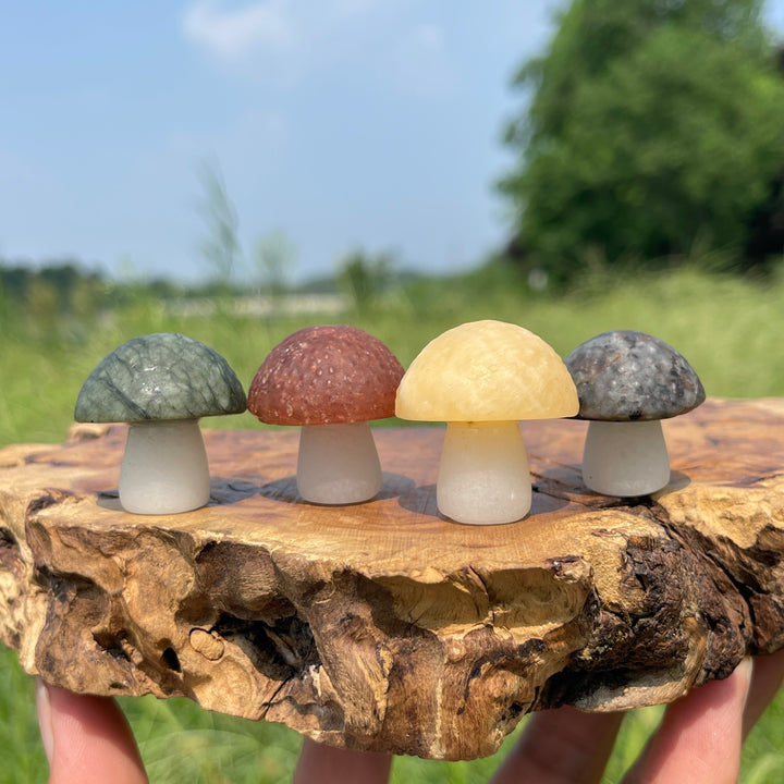 Natural Crystal Carving Mixed Material Mushroom