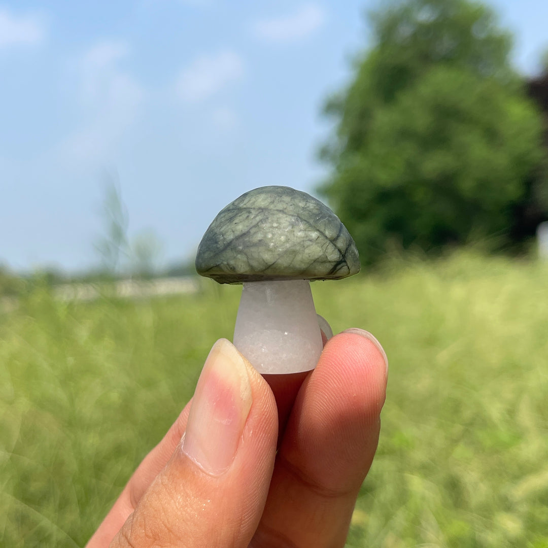 Natural Crystal Carving Mixed Material Mushroom