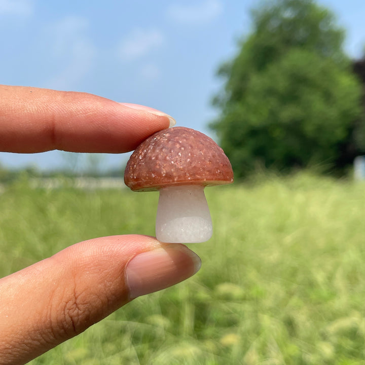 Natural Crystal Carving Mixed Material Mushroom