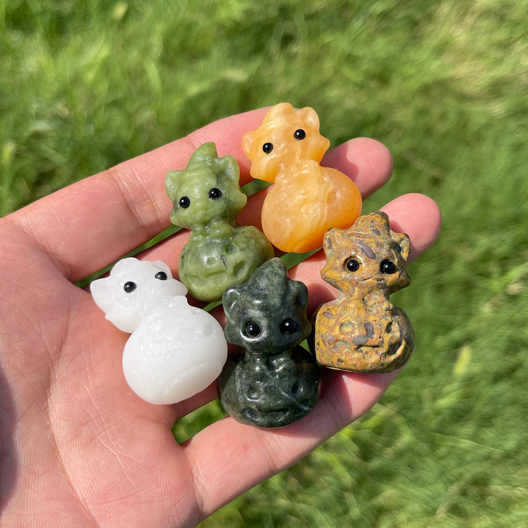 Natural Crystal Carving Pumpkin Wizard Sprite