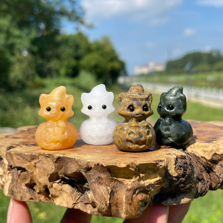 Natural Crystal Carving Pumpkin Wizard Sprite