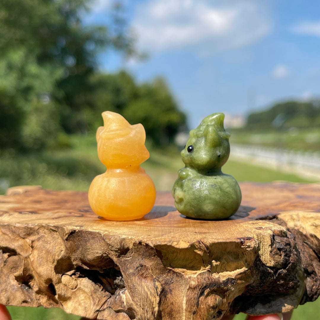 Natural Crystal Carving Pumpkin Wizard Sprite