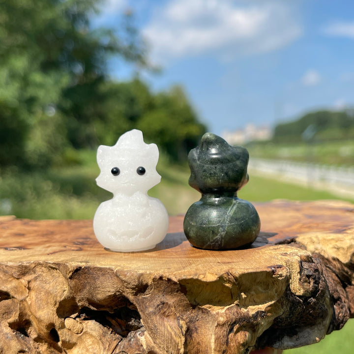 Natural Crystal Carving Pumpkin Wizard Sprite