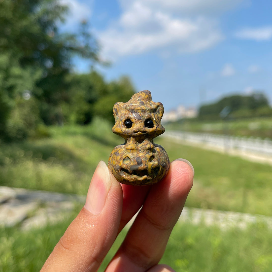 Natural Crystal Carving Pumpkin Wizard Sprite