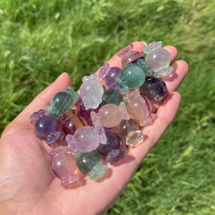 Natural Crystal Carving Fluorite Candy