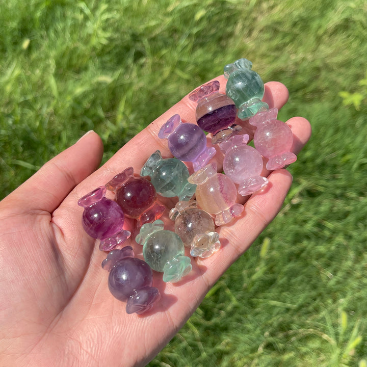 Natural Crystal Carving Fluorite Candy