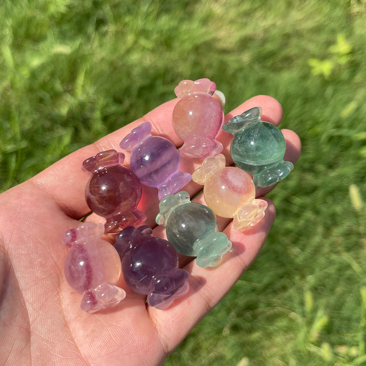 Natural Crystal Carving Fluorite Candy