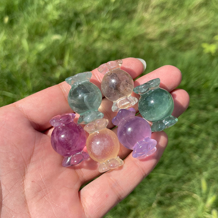 Natural Crystal Carving Fluorite Candy