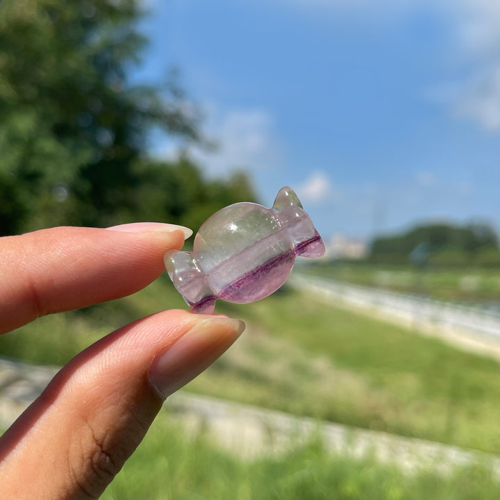 Natural Crystal Carving Fluorite Candy