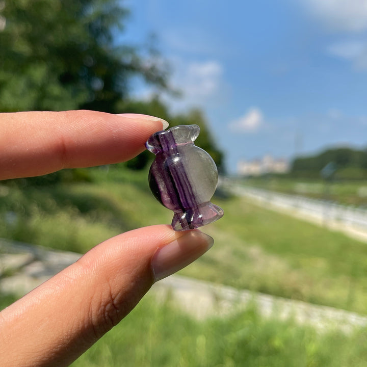 Natural Crystal Carving Fluorite Candy