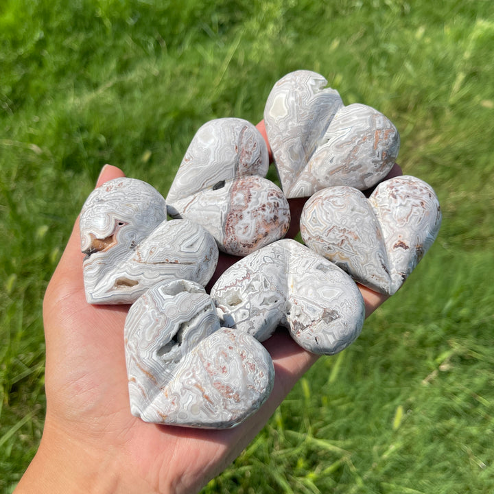 Natural Crystal Mexican Agate Peach Heart