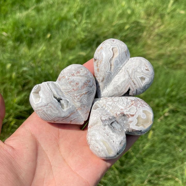 Natural Crystal Mexican Agate Peach Heart