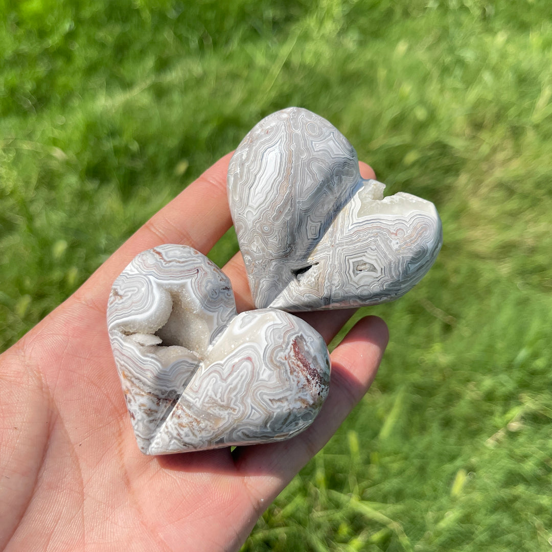 Natural Crystal Mexican Agate Peach Heart