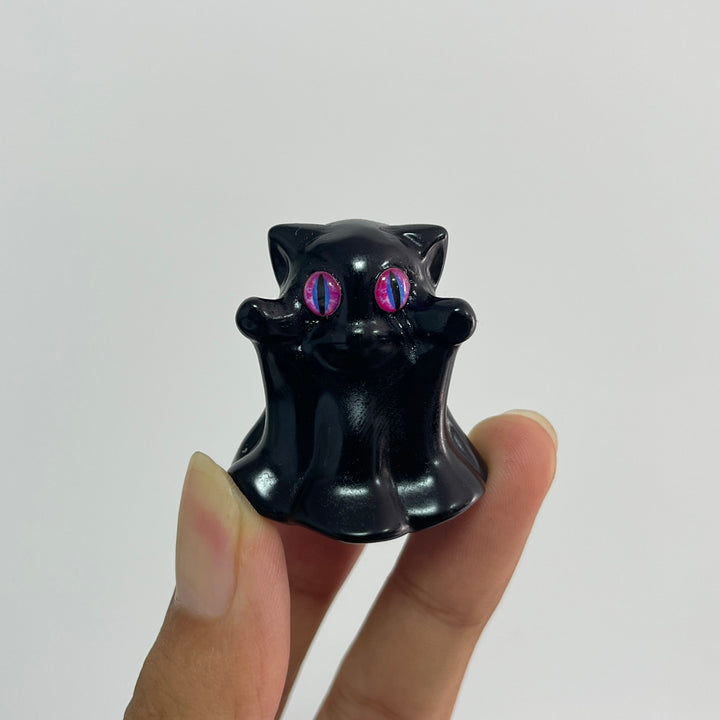 Natural Crystal Black Obsidian Ghost Cat