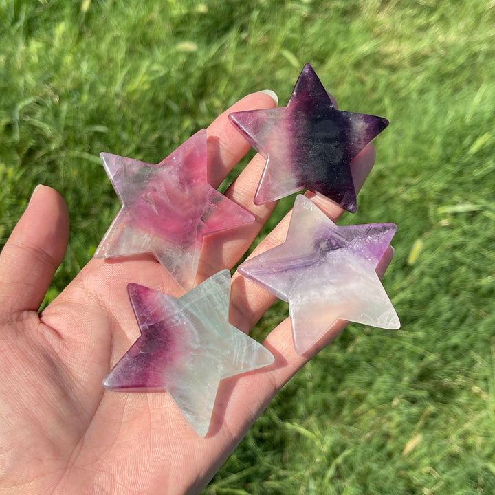 Natural Crystal Carving Fluorite Star