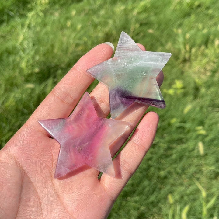 Natural Crystal Carving Fluorite Star