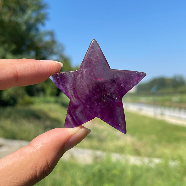 Natural Crystal Carving Fluorite Star