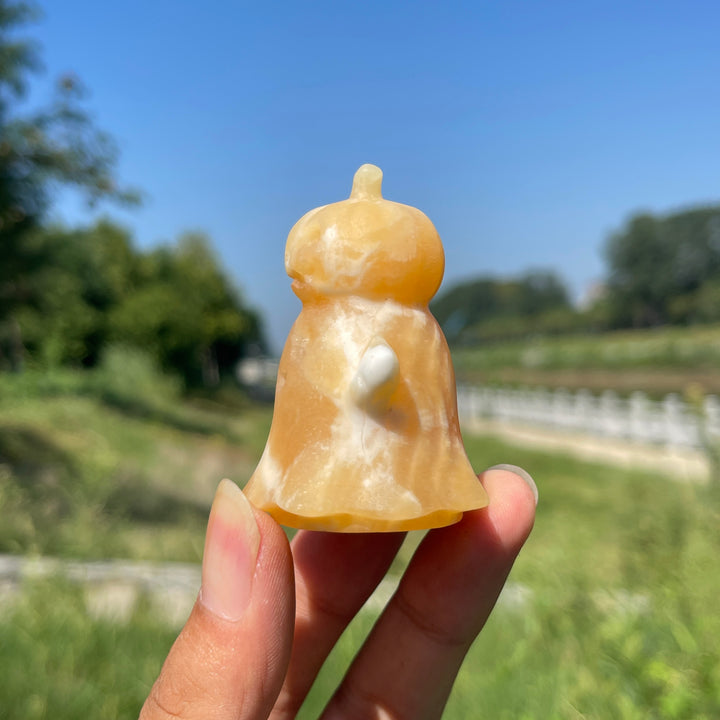 Natural Crystal Yellow Calcite Ghost Pumpkin