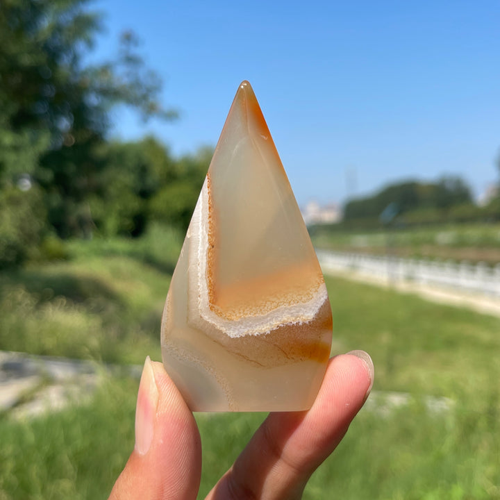 Natural Crystal Agate Teardrop