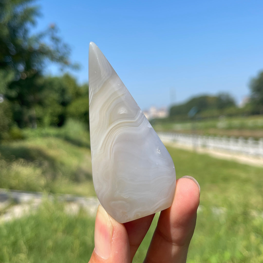Natural Crystal Agate Teardrop