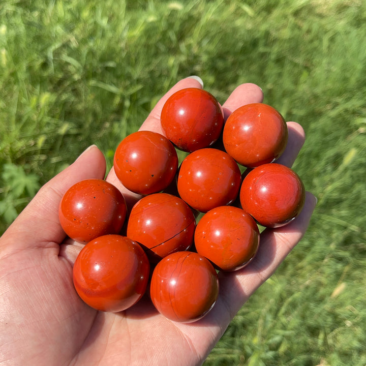 Natural Crystal Red Jasper Sphere