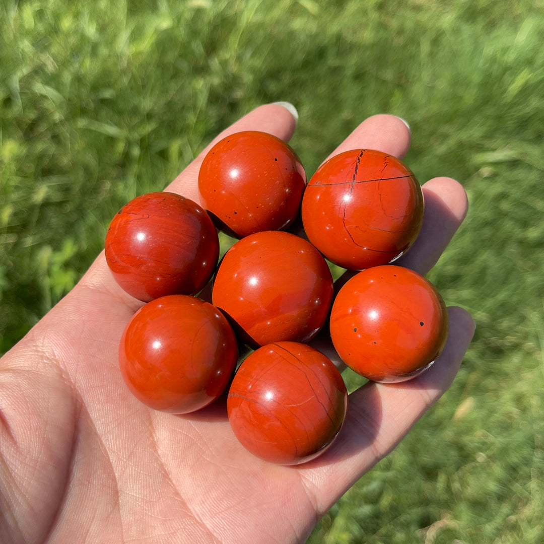 Natural Crystal Red Jasper Sphere