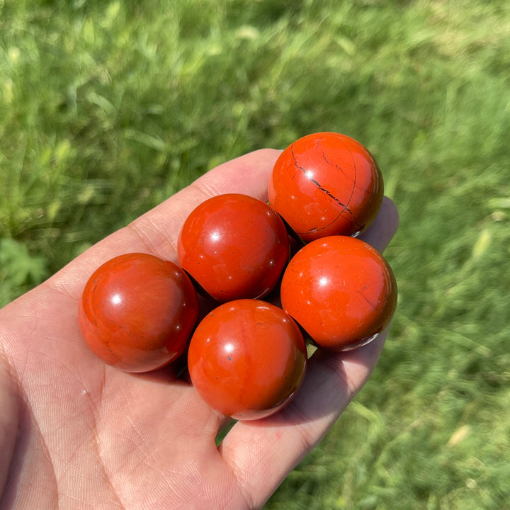 Natural Crystal Red Jasper Sphere