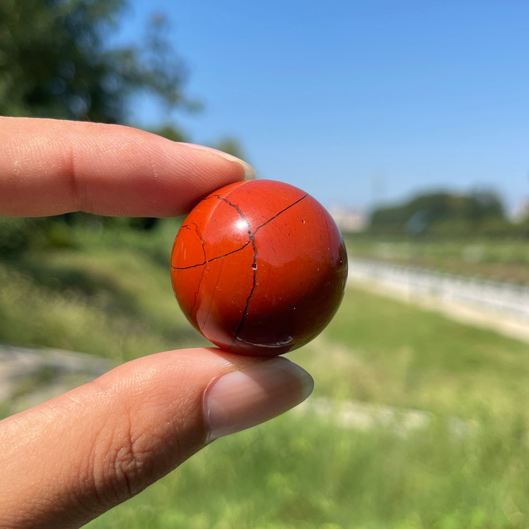 Natural Crystal Red Jasper Sphere