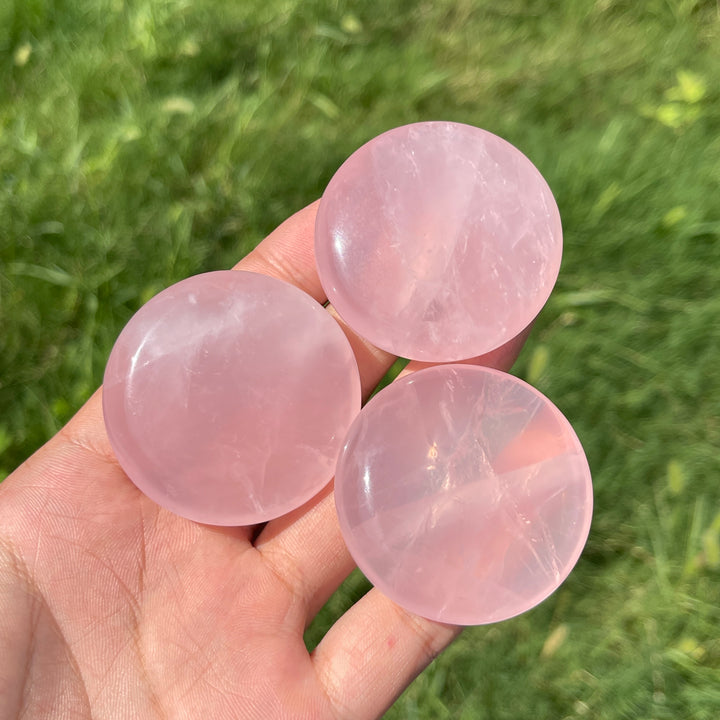 Natural Crystal Rose Quartz Palm Stone